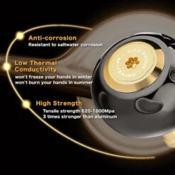 Gomexus 90mm Aluminium Power Handle With 45mm Titanium Knob - Black & Gold -Angebote Shimano Store LYS90TB45BKGD 5